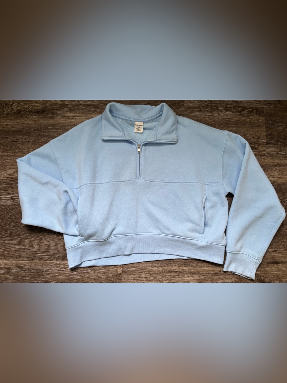 No Boundaries Light Blue Quarter-Zip Sweater